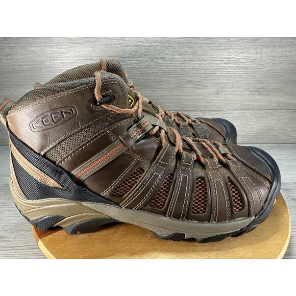 KEEN Flint Mid Steel Toe Utility Boots Shiitake/Rust Men’s 10D - Picture 2 of 11
